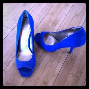 BCBGeneration Royal Blue Suede Ariel Heels